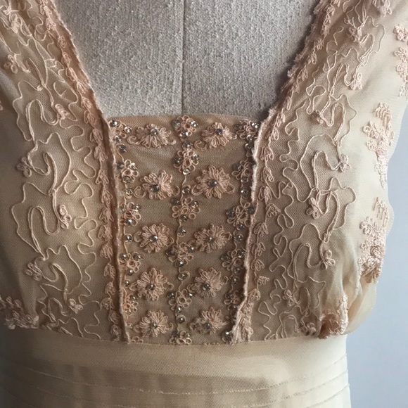 ANTHROPOLOGIE Cream/Tan 1920’s Midi Dress - Picture 7 of 8